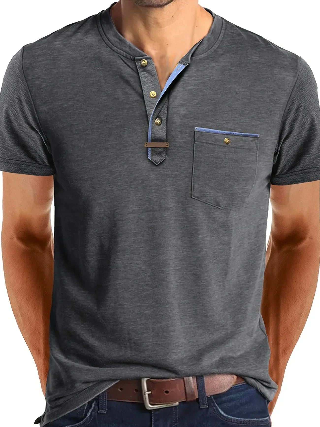 Saxon – Elegant Rundhalsausschnitt T Hemd Mit Tasche