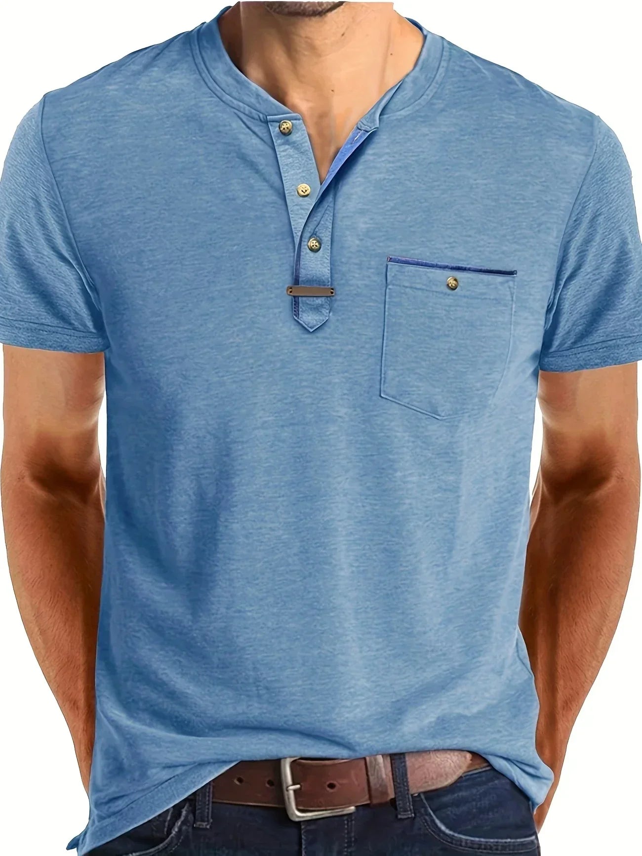 Saxon – Elegant Rundhalsausschnitt T Hemd Mit Tasche