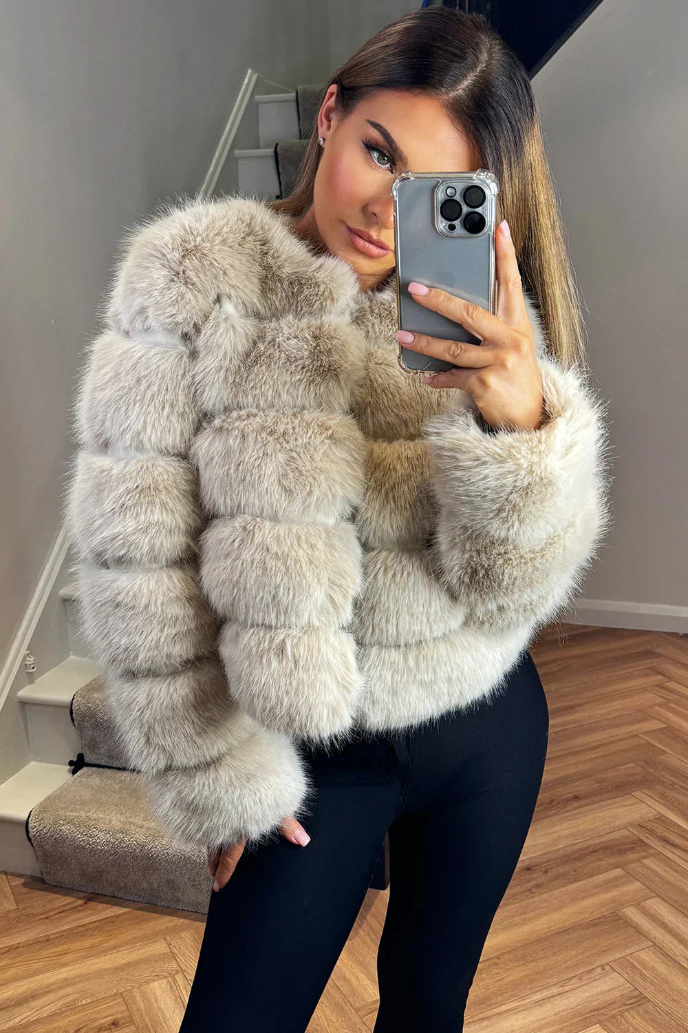 BEATRICE Kunstfell-Bubble-Jacke